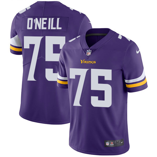 Nike Vikings #75 Brian O'Neill Purple Team Color Men's Stitched NFL Vapor Untouchable Limited Jersey - Click Image to Close
